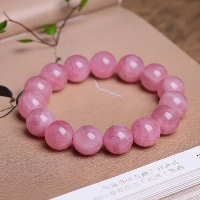 

5A Natural Madagascar Rose Quartz Powder Crystal Bracelets Genuine