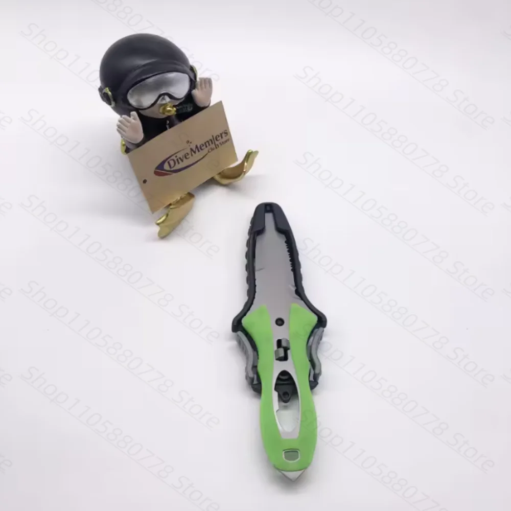 Spearfishing Knife with Sheath Titanium Coated Dive Cutter Stainless Steel 18.8cm Blade Line Cutting Tool for Lobster Hunting