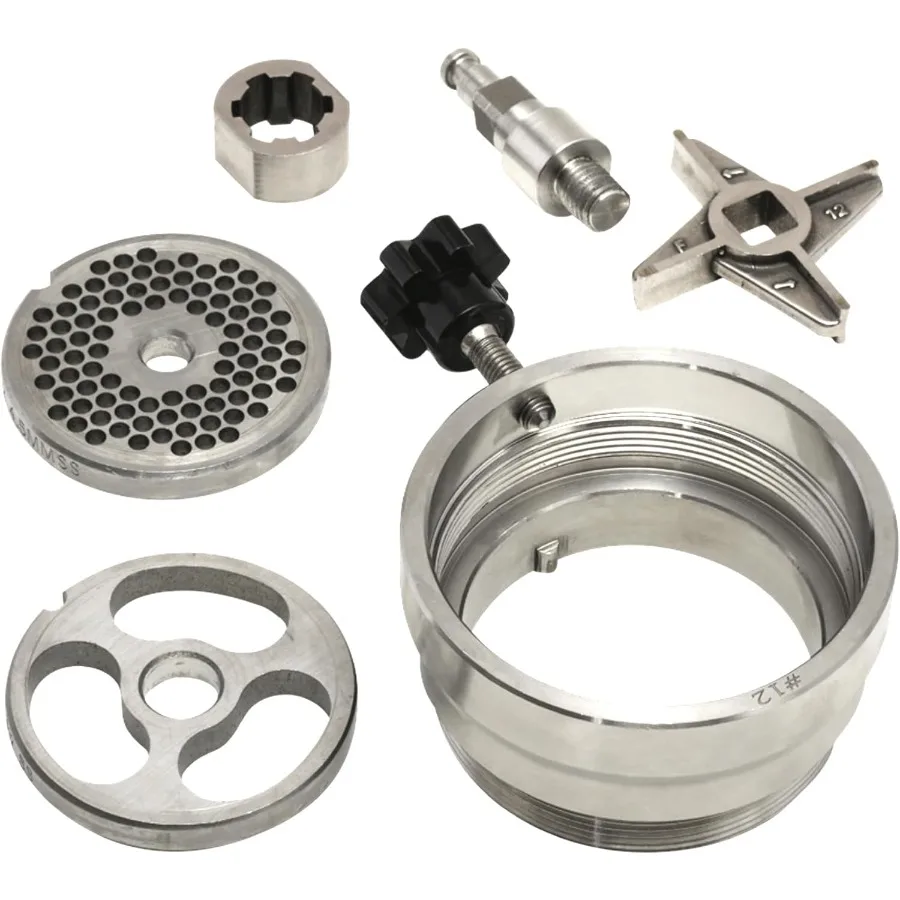 8 محول DualGrind مرفق مفرمة اللحم من الفولاذ المقاوم للصدأ للاستخدام المنزلي في المطبخ، حل طحن متين وفعال مثالي