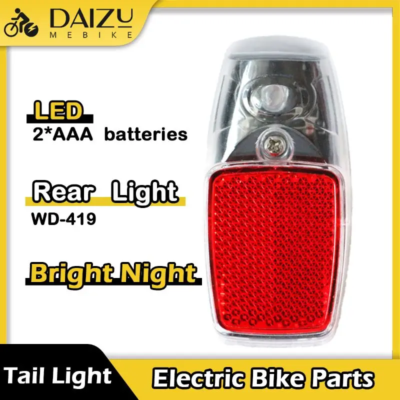 WD-419 LED Bike Tail Lights with Dual AAA Batteries E Bicycle Red Rear Lamps Long Distance Warning Night Safety Warning Lamp