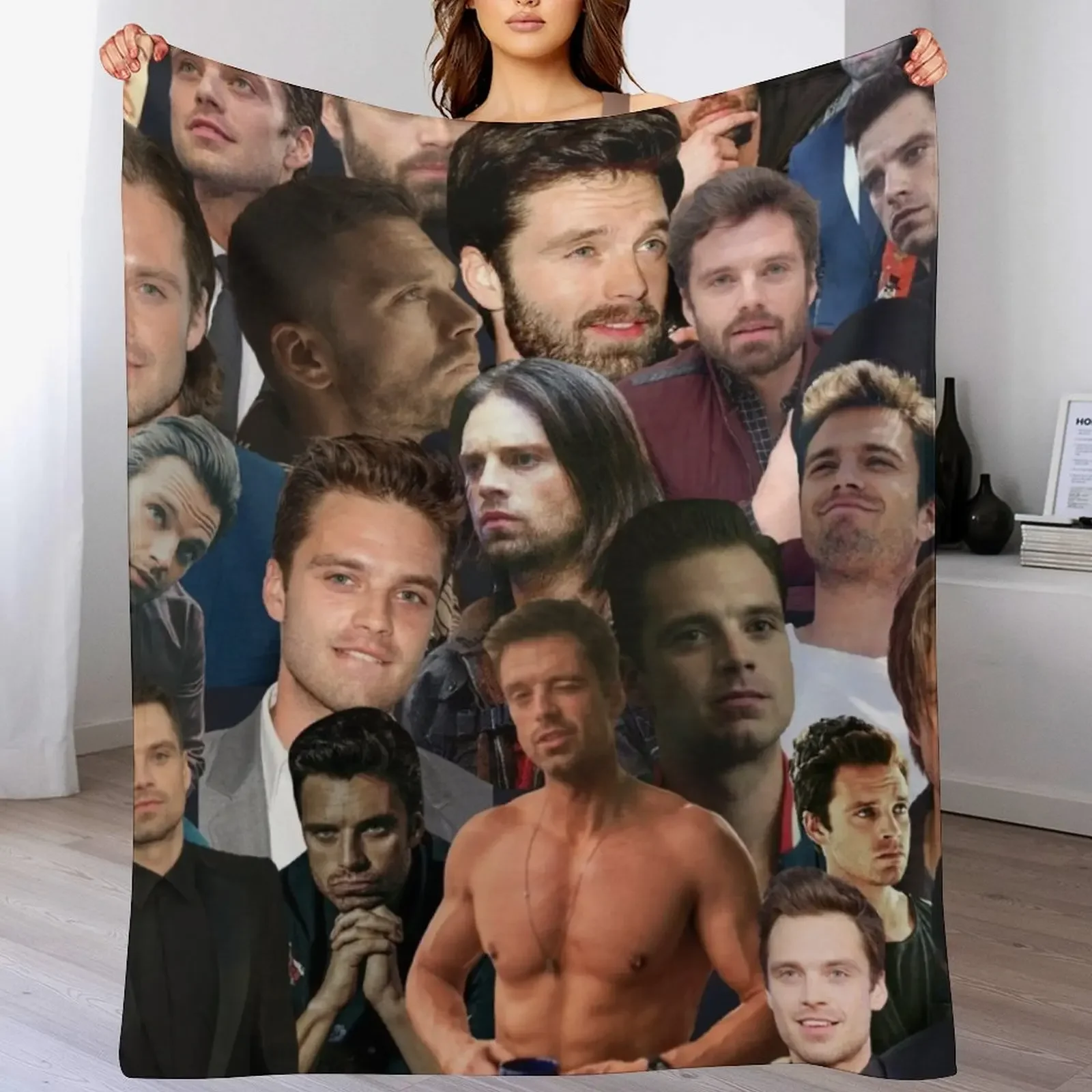 

Sebastian Stan photo collage Throw Blanket Extra Large Throw Decorative Beds decorative christmas decoration Blankets