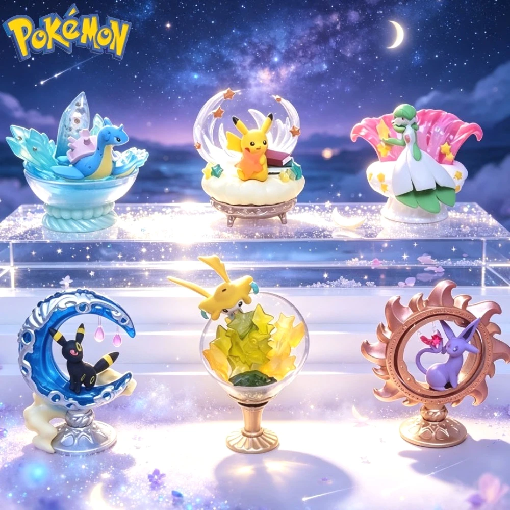 8cm/3,15 Zoll Anime Pokemon Figur Sternenhimmel Pokemon Actionfiguren PVC-Statue Desktop-Ornament Sammlermodell Spielzeug Geschenke