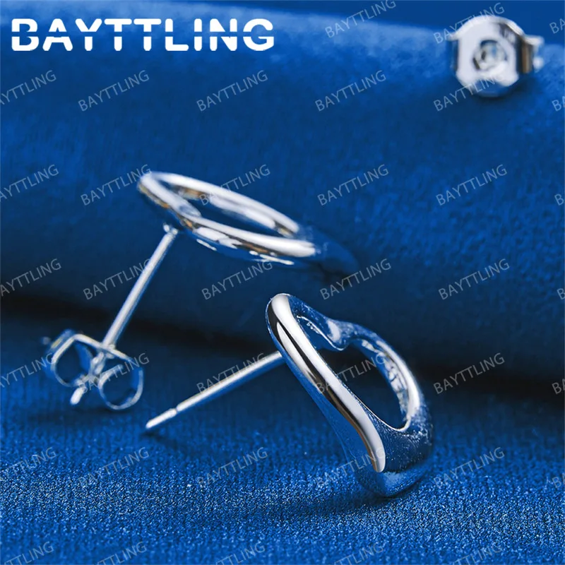 أقراط من الفضة الإسترليني عيار 925 على شكل قلب للنساء، هدايا إكسسوارات مجوهرات الحفلات #5