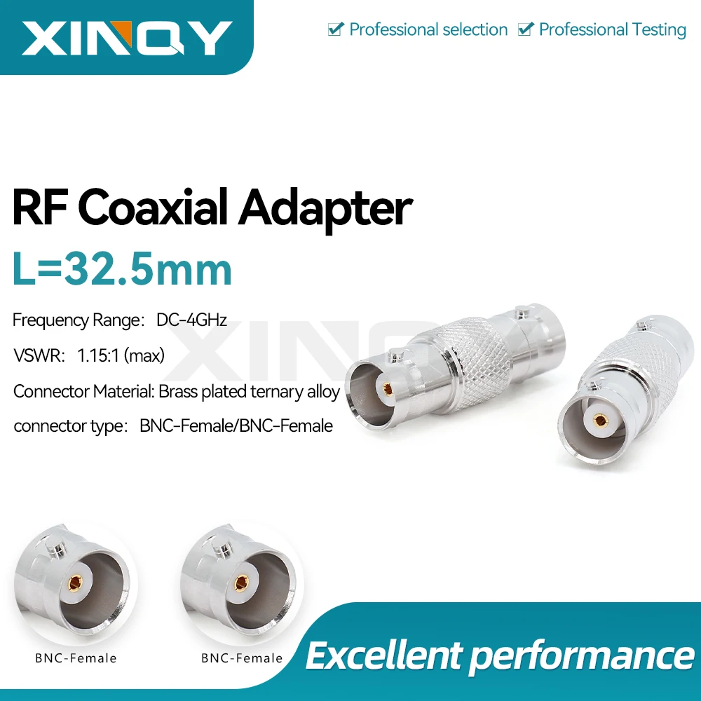 XINQY BNC-KK RF Adapter DC-4GHz, Q9 Coaxial Adapter, Signal Test Connector