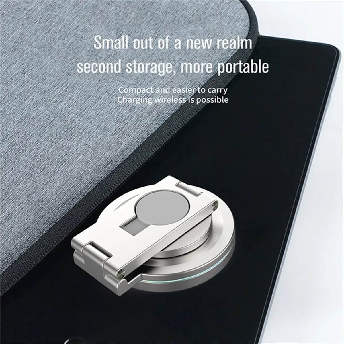 

Беспроводное зарядное устройство с быстрой зарядкой 360° ° Вращающийся магнитный алюминиевый сплав 30 Вт 3 в 1 для наушников для телефонов и умных часов серого цвета