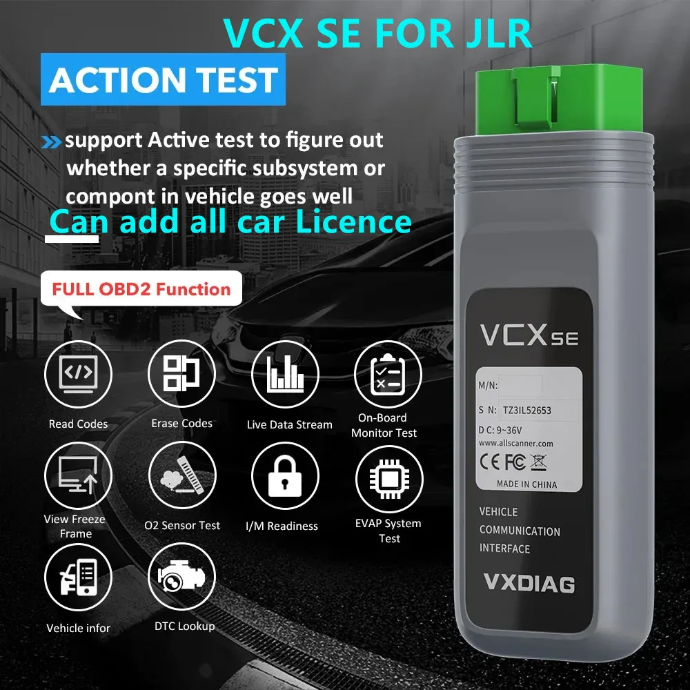 VXDIAG VCX SE FOR JLR DOIP Allscanner OBD2 Car Diagnostic Scanner Pathfinder SDD ECU Coding J2534 Programming Tool