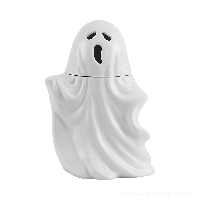 

White Ghost Cup Three Dimensional Ceramic Cup Cartoon Mark Cup Halloween Gift
