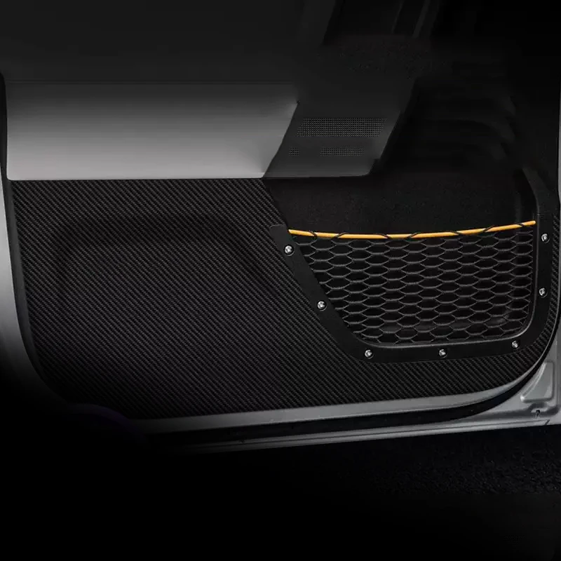 Car Door Anti Kick Pad Carbon Fiber Leather Texture Anti Dirt Protective Sticker For Chery iCaur V23 iCAR V23 2025 2026 2027