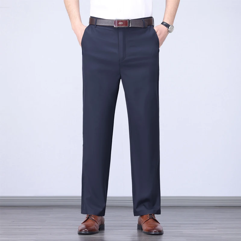 

2026 new spring and summer thin men's formal suit pants work pants, high-quality business casual pants black and blue long style