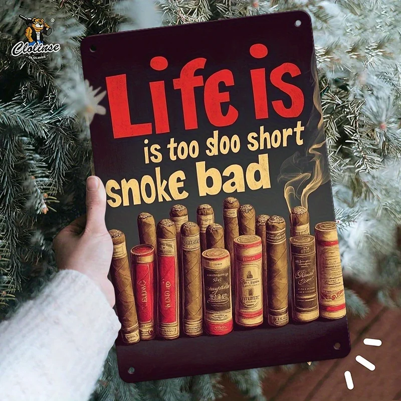 Cigar Theme Retro Style Iron Metal Sign, , Featuring 