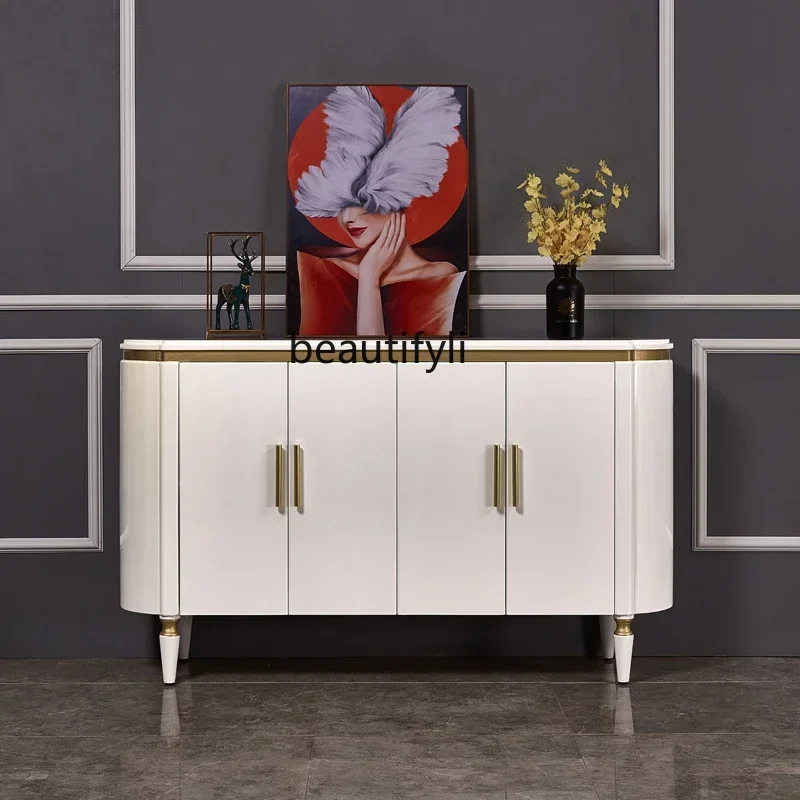 M182 Light Luxury Home Entrance Cabinet Paint Bumper Household Large Capacity Simple Modern Solid Wood Living Room Cabinet