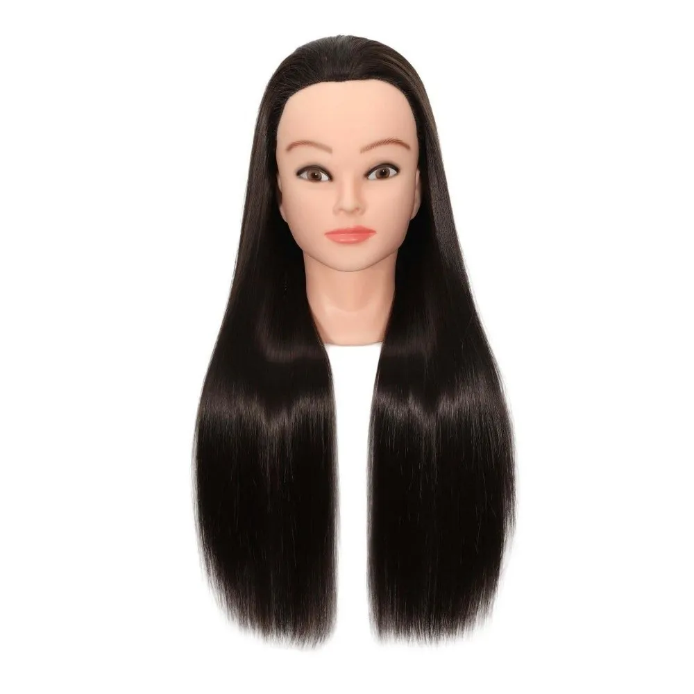 Langlebiger, synthetischer Übungskopf für Erwachsene, Modell mit langen Haaren, ideal für Friseurausbildung, natürliche Frisuren, zum Flechten von Haaren, Unisex. – Detail 12