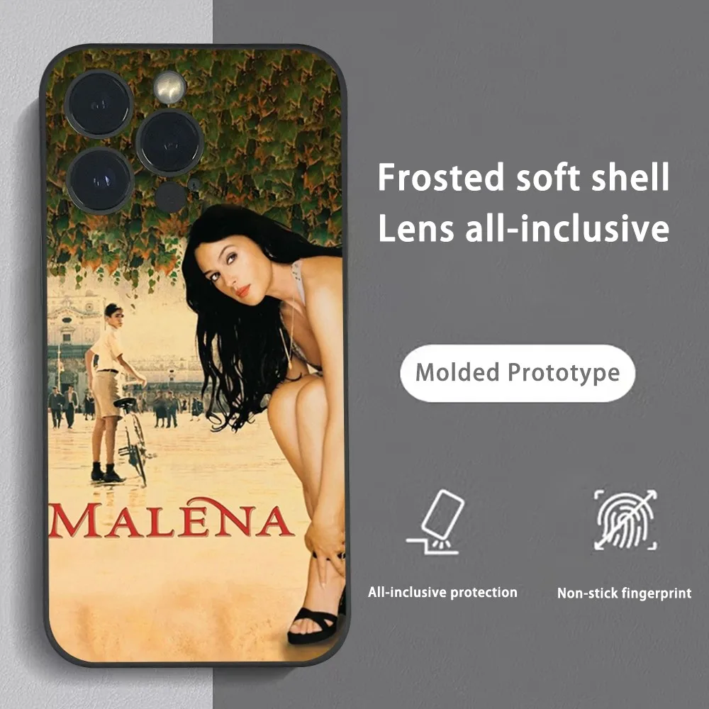 M-MALENA Movie Phone Case For iPhone 15 14 13 12 11 Pro Xs Max Mini XR X 7 8 Plus Black Frosted Soft Shell Funda Anti Drop Cover