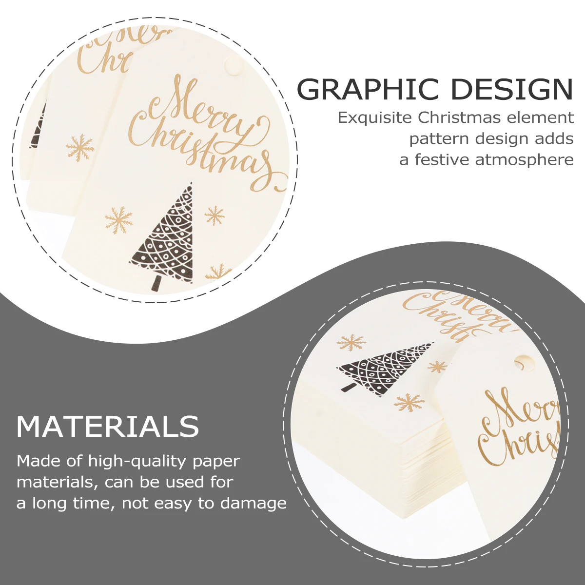 

100pcs Christmas Gift Tags Hot Stamping Diy Hanging Cards Durable Small Christmas Bookmark Tag Tree Style Greeting Card Paper