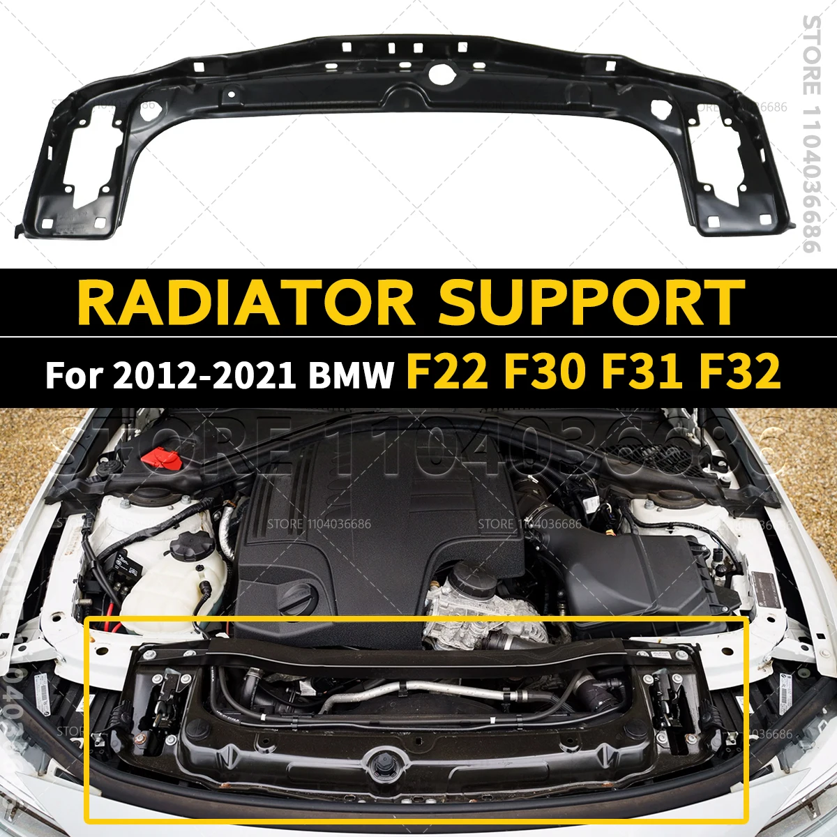

For 2012 2013 2014 2015 2016 2017 2018 2019 2020 2021 F22 F30 F31 F32 BMW 2 3 4 M Series Radiator Support Core Panel Upper Bar