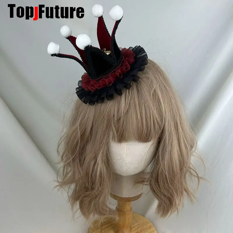 Circus Lolita Fairy Tale Gothic Y2K Punk Crown Clown Hat Top Hat Hair Clip Hair Accessory  For Cosplay Tea Party Hallowe