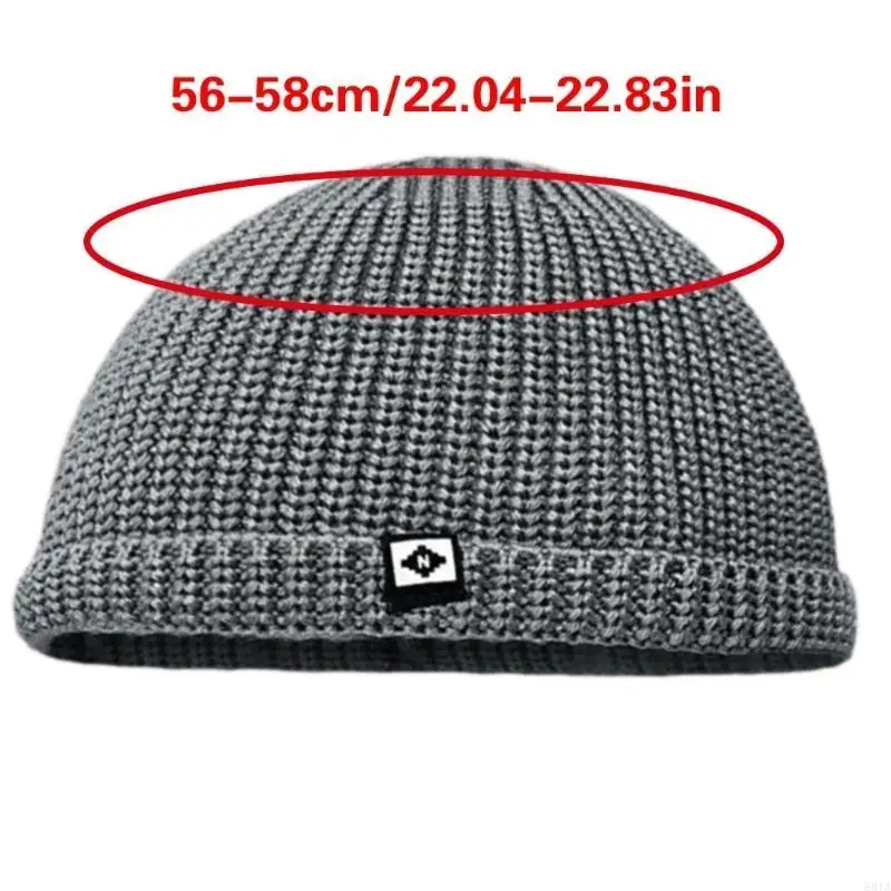 831A Unisex Knit Skull Hat Brimless Caps Weaving Ribbed Trawler Hat for Outdoor Activities and Street Fashion