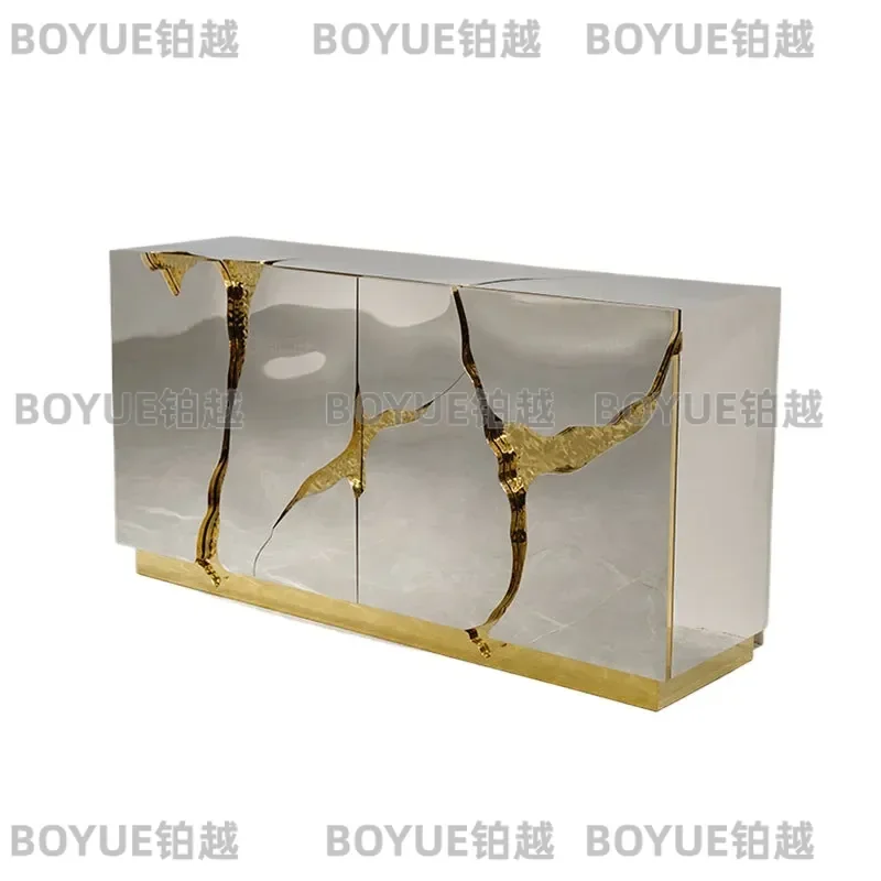 Modern Luxury Sideboard Cabinet Simple Creative Entrance Locker for Villa Foyer Living Room Wall Storage Furniture