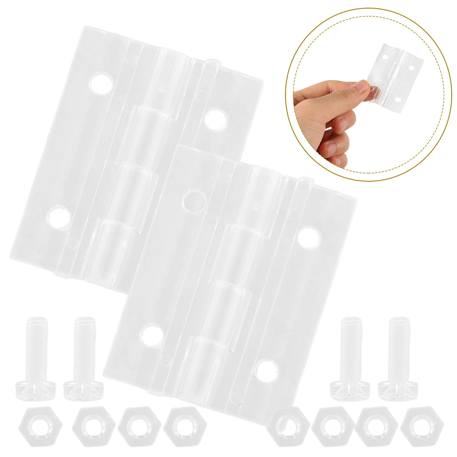 

2 set Acrylic For Cabinet Doors Continuous Hinge No Screws Needed Glass Door Hinge Small Hinges Crafts Box Wooden Cabinet Hinges