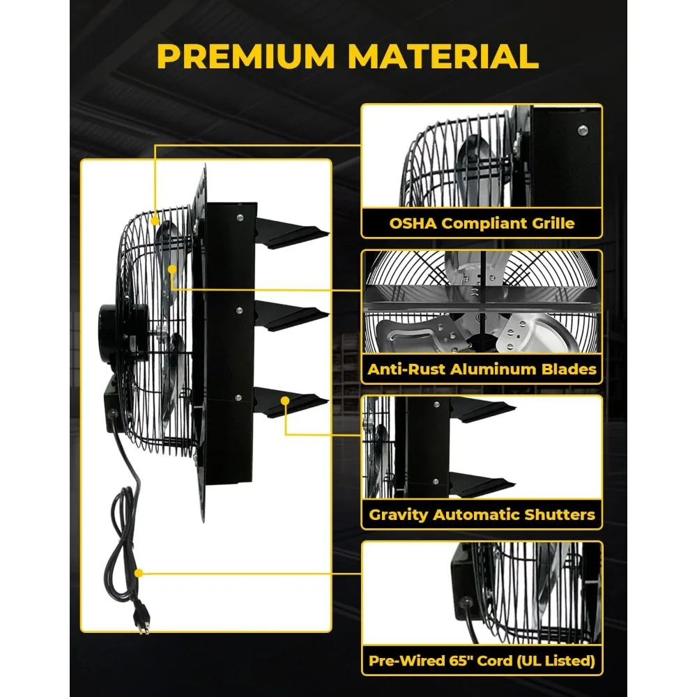 طقم مروحة حمام مضمنة بضوضاء منخفضة، تهوية موقع مزدوج، أبعاد 17 × 17 × 22، مناسبة لسوق الولايات المتحدة الأمريكية #6