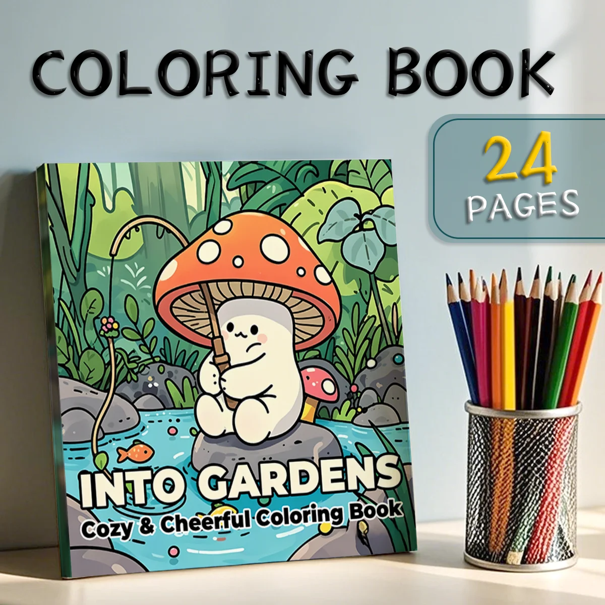 Relaxing Garden Coloring Book for Adults: Simple Mushroom Patterns & Garden Life - Creative Coloring Experience