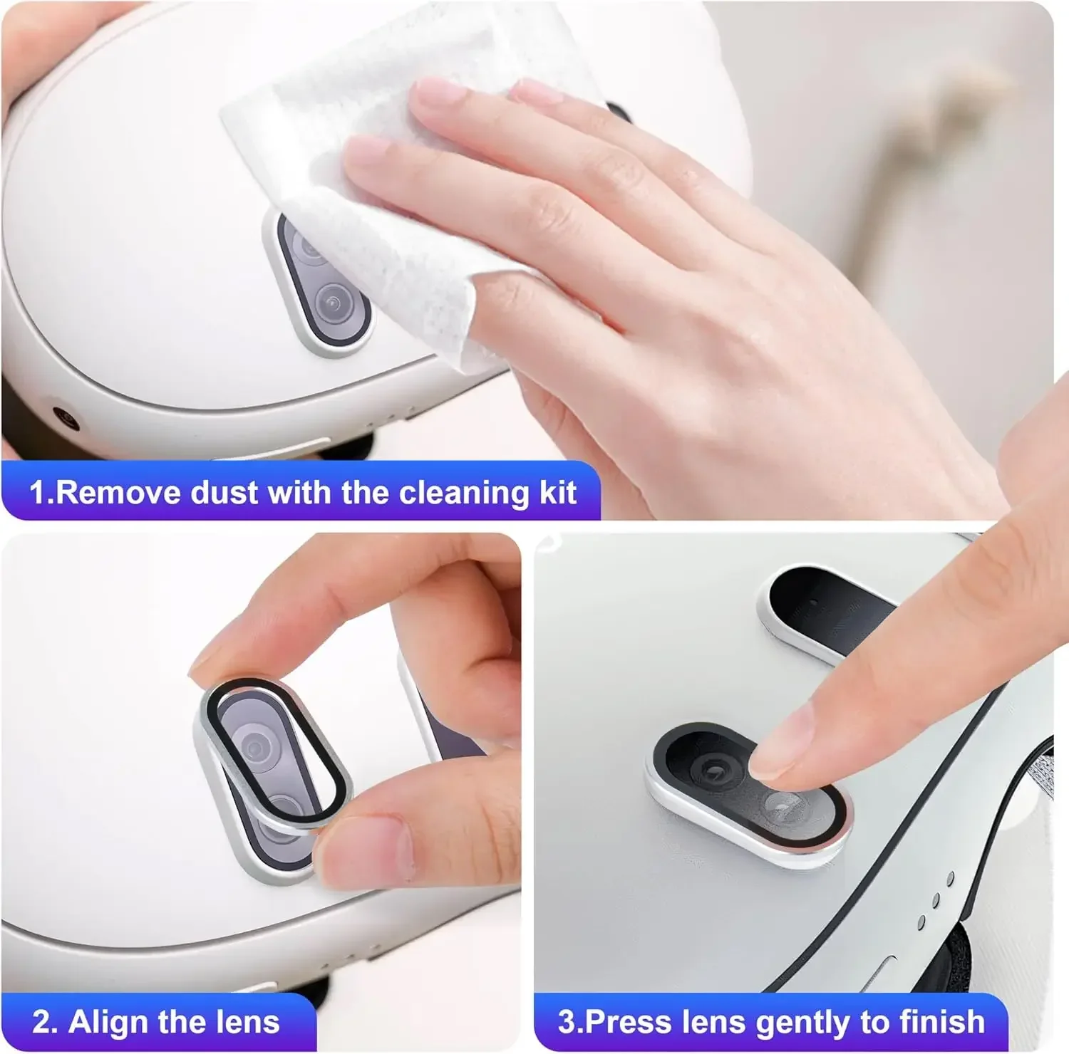 Camera Lens Protector for Meta Quest 3 Tempered Glass Lens Cover Anti-scratch Len Protective Films for Meta Quest3 Accessories