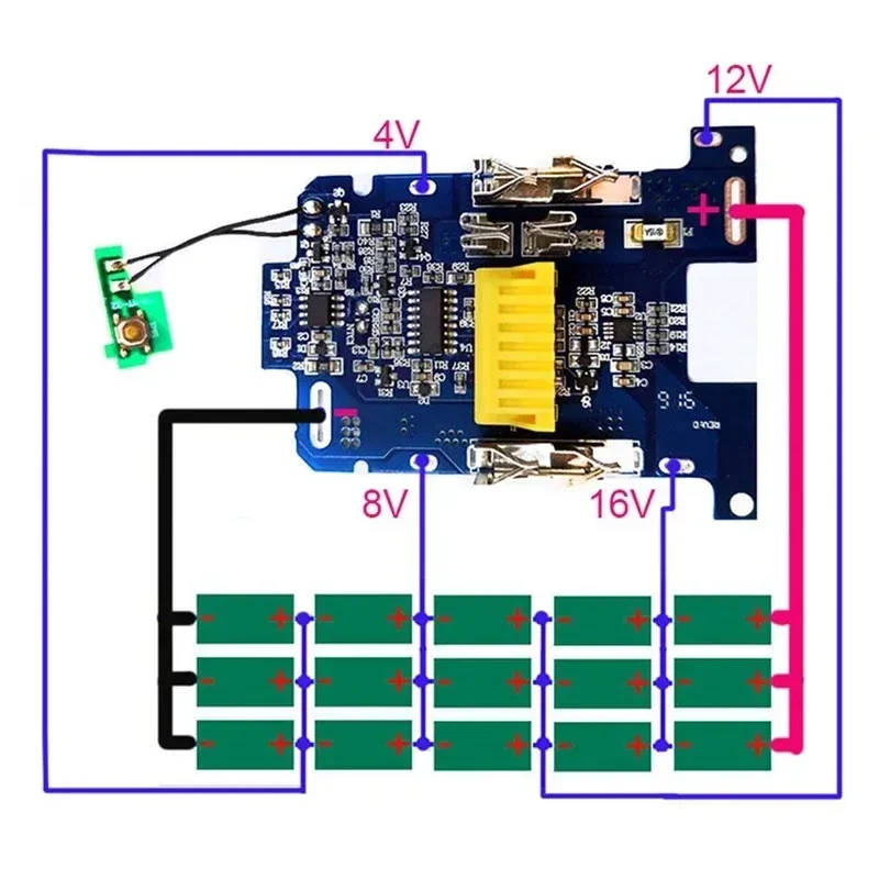 Imagem -02 - Placa de Circuito Pcb para Makita 18v Bateria Caixa de Plástico Proteção contra Carga Bl1840 Bl1850 Bl1830 Bl1860b Lxt 400