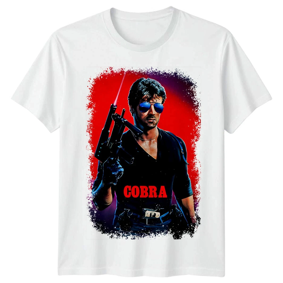 Cobra 1986 Retro-Actionfilm-T-Shirt für Männer und Frauen, Sylvester Stallone, Polizei-Thriller, klassisches Grafik-T-Shirt, Vintage-Freizeitoberteil. – Detail 4