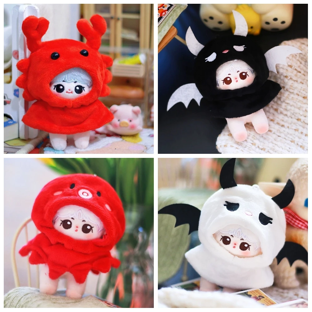 10CM Doll Clothes Cute Tops Cloak Cartoon  Plush Coat Outfits For Ob11 Dolls Accessories Handmade Cotton Clothing Toys