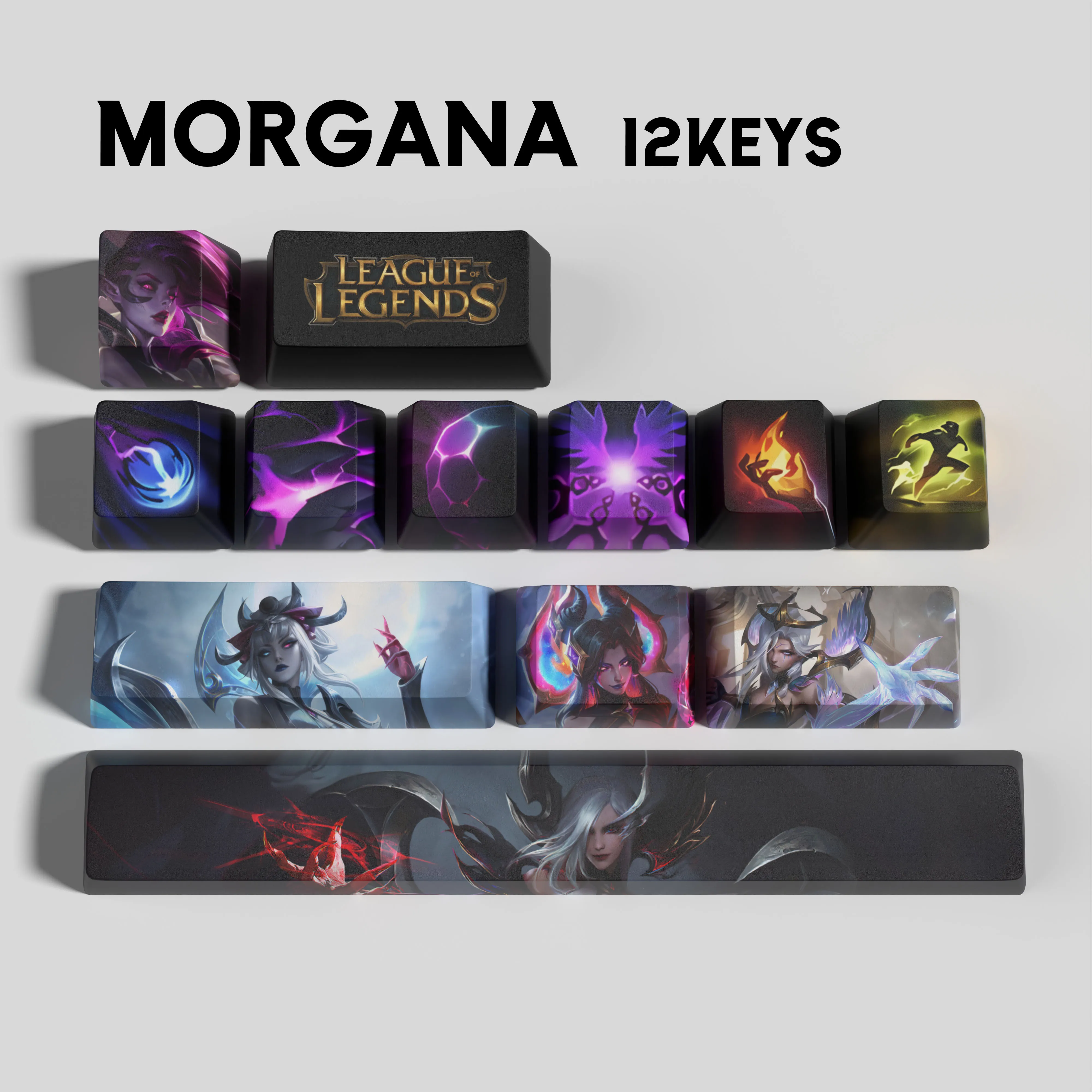 morgana keycaps League of Legends keycaps  game keycaps OEM Profile 12keys PBT dye sub keycaps