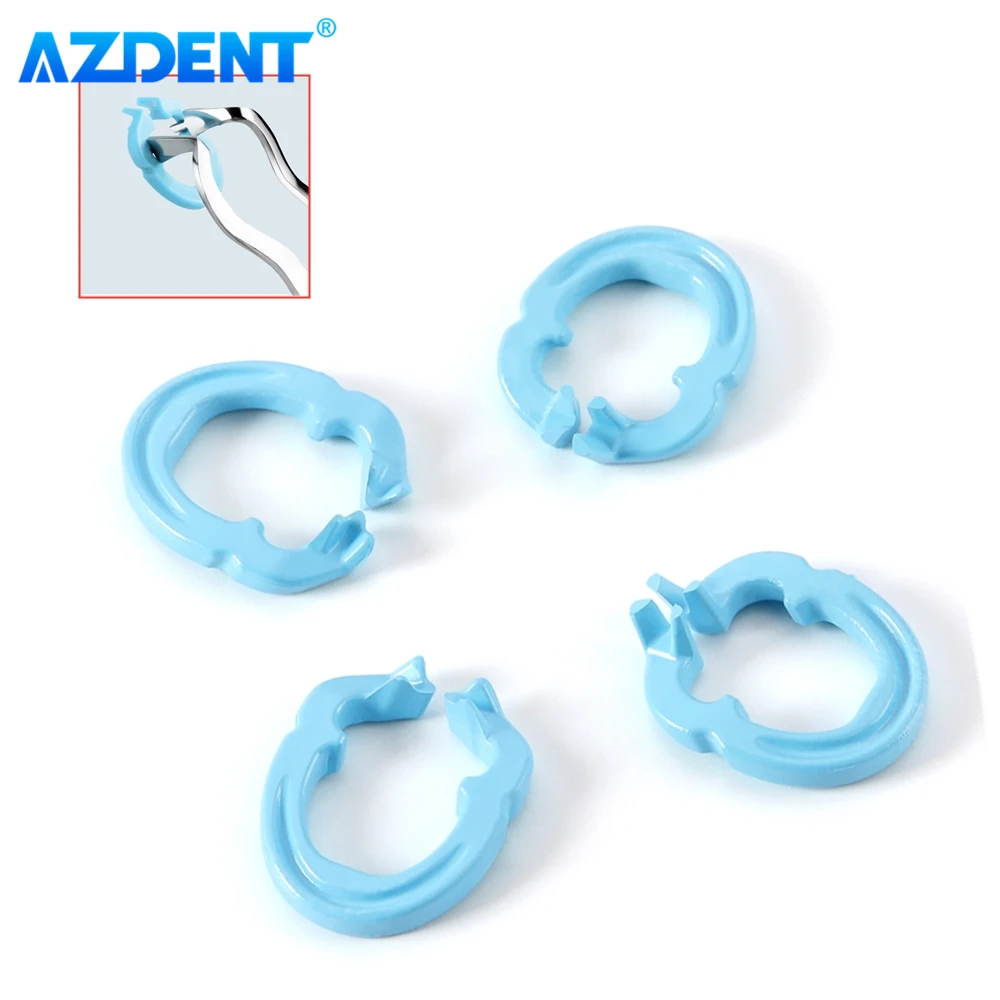 AZDENT 4PCS/Set Dental Resin Clamp Ring Separator Sectional Contoured Metal Matrices Holder Using for Matrix Fixed Forming Sheet