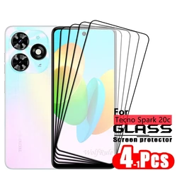 1/2/3/4PCS Full Cover Glass For Tecno Spark 20C Glass Tecno Spark 20C Screen Protector 9H HD Full Tempered Glass Tecno Spark 20C