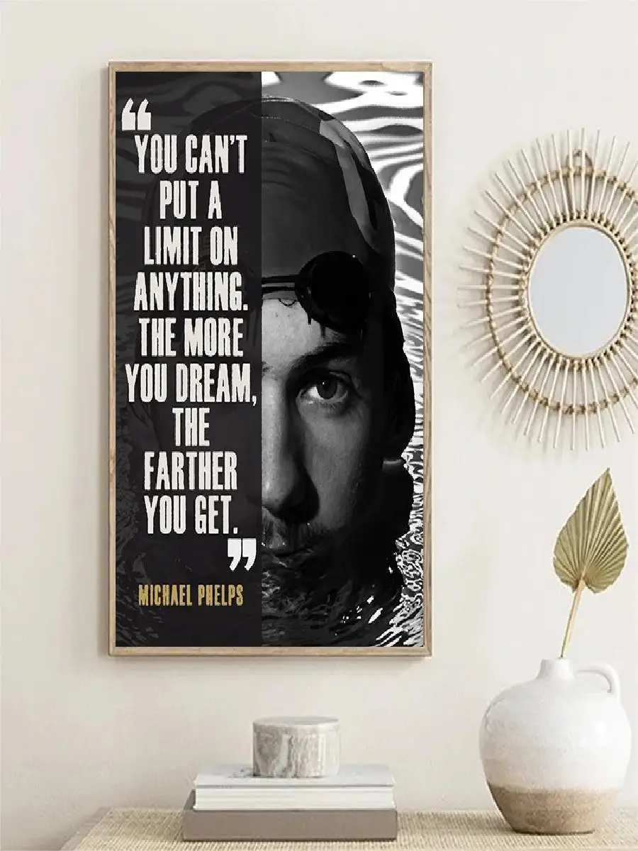 Inspirational Sports Legends Quotes Poster  Michael Phelps  Wayne Gretzky Canvas Print for Home Wall Decor