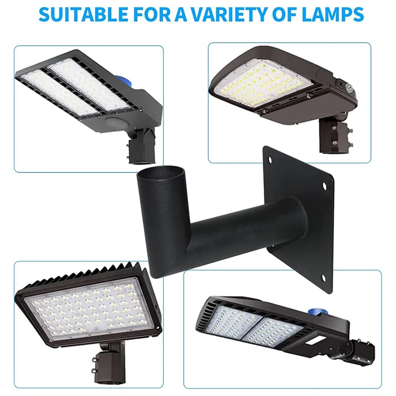 Abno-壁掛け式街路灯ブラケット、90度L字型屋外ランプアーム、ソーラー街路灯-ヘッド取り付けブラケット