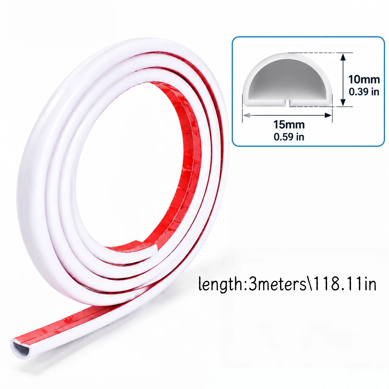 1pc 118in Cord Cover Self Adhesive Cord Hider,10FT Cable Management, Extension Strip Protector for Wires Prevent Cable Trips