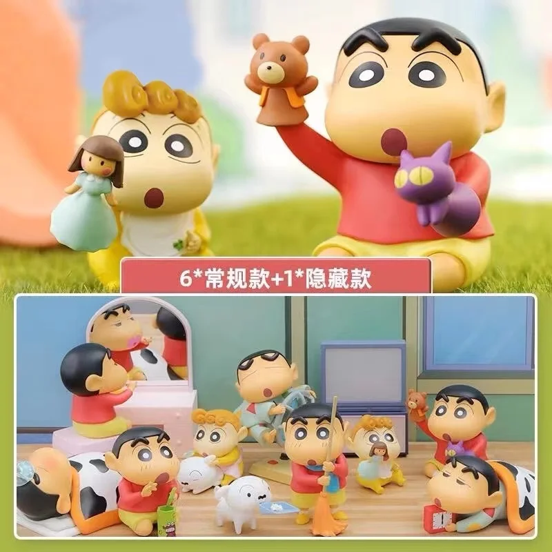 Crayon Shin chan Blind Box Serie Handgemaakte Dagelijkse Serie Blind Box Auto Desktop Pop Ornament Gift Leuke Decoraties Leuk Speelgoed