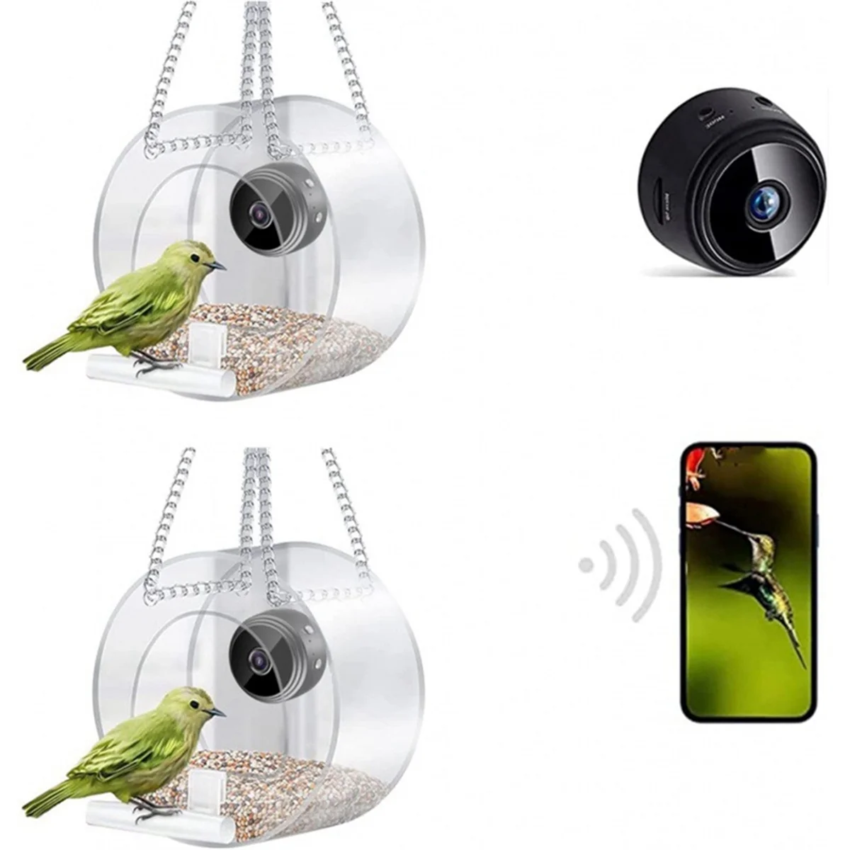 Bird Feeder with Camera ,with HD Night-Version Bird Watching Camera for Outdoor Bird Watching & Capture Photos C TQ