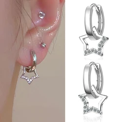 2023 New Zircon Star Pendant Earrings Women's Delicate Five-pointed Star Earbuckle Earrings Simple Short Style Stud Jewelry Gift