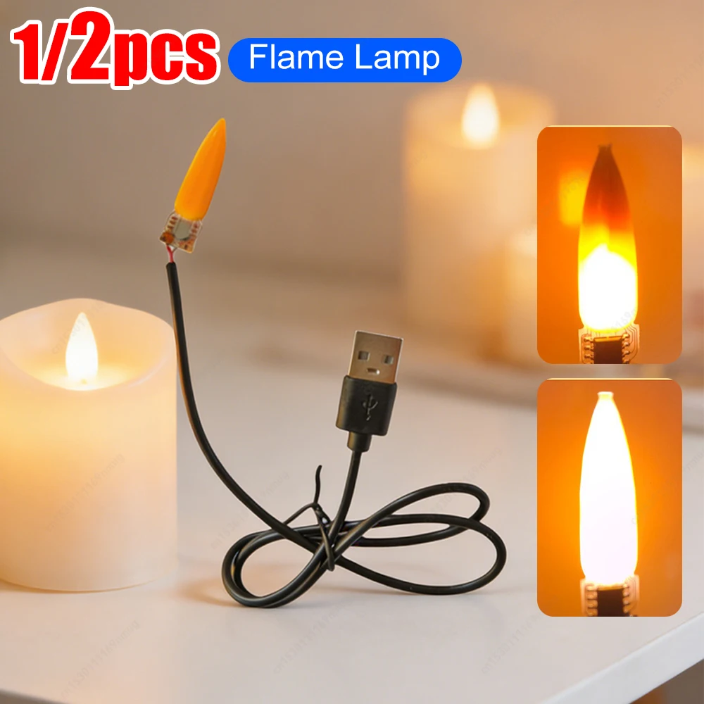 

Светодиодная USB-лампа-свеча с эффектом мерцания, нестандартной формы, для создания атмосферы, креативный декоративный светильник, аксессуары для освещения