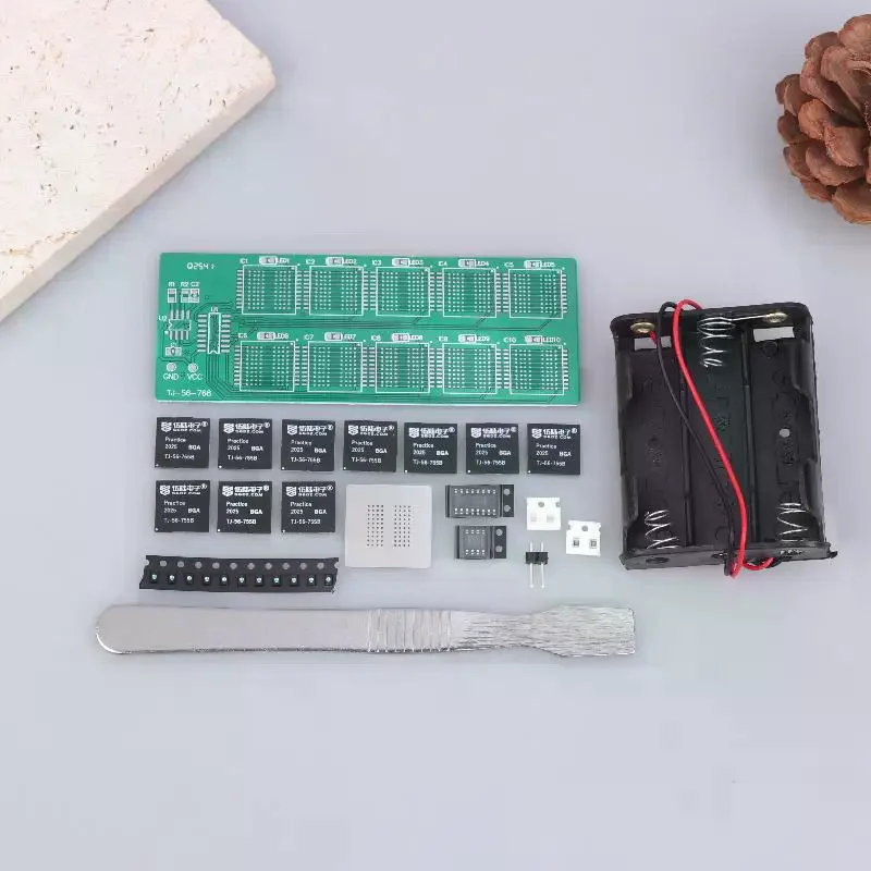 

BGA Chip Soldering Practice Board Kit Decimal Flowing Lights Teaching Practical Training Soldering Practice Loose Parts