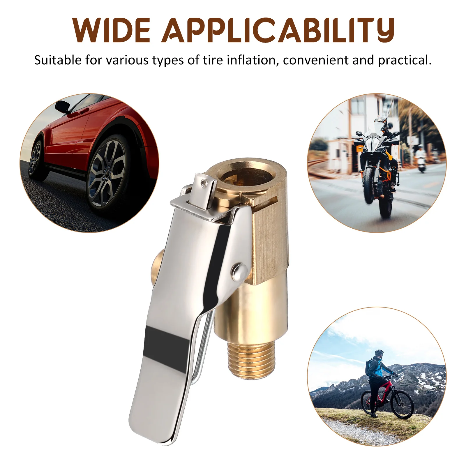 

2Pcs Locking Tire Inflator Chuck Copper Crafted Easy Use Reliable Seal Efficient Airflow Multi Vehicle Compatibility