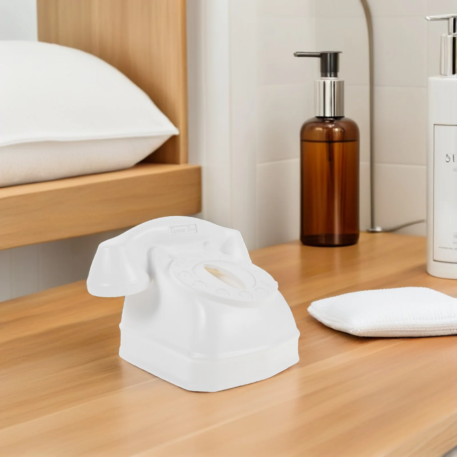 

Vintage Telephone Tissue Box Holder Classic Tabletop Napkin Dispenser For Kitchen Bathroom Desk Night Stand Decor Storage Case