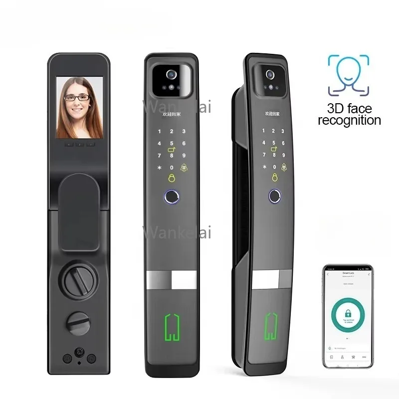 3D Face ID Smart Camane Password Safe Lock Mortise Keyless Door Lock Safety Electronic Fingerprint Lock Cylinders