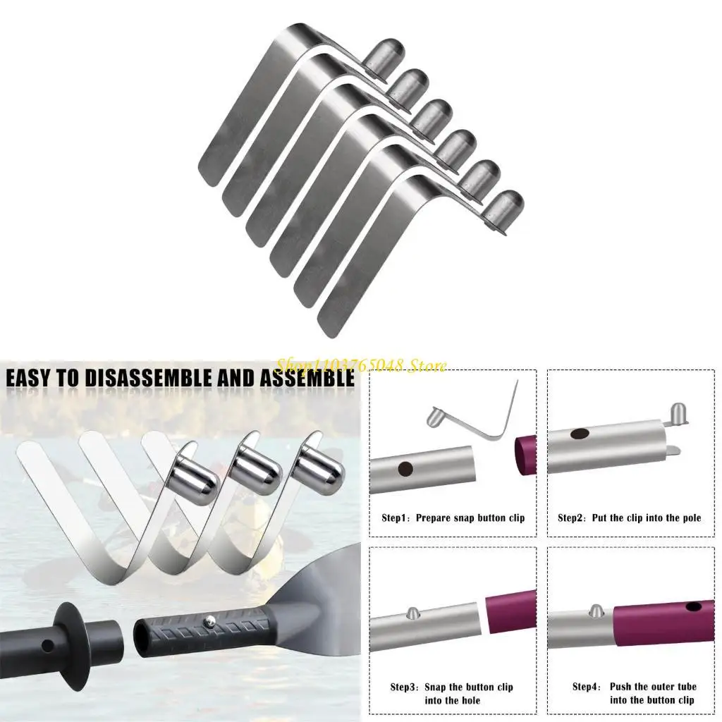 

6 шт., зажим для кнопок из нержавеющей стали, зажим для палатки, пружинный замок с кнопкой для кемпинга, каяка, весла, палатки