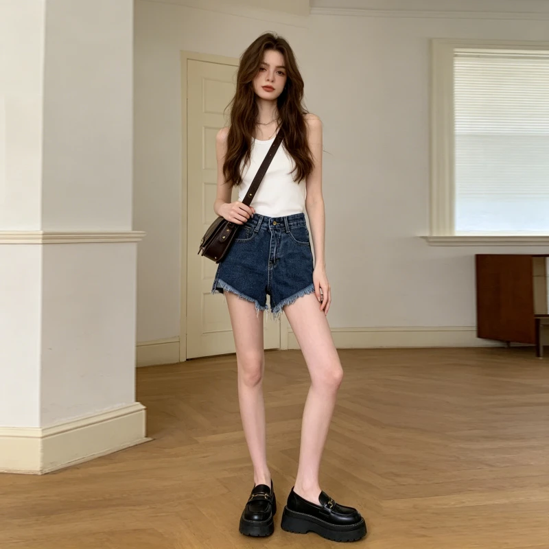 Denim Shorts Women Jeans Vinta - Shorts Denim Frayed ulasan dan harga