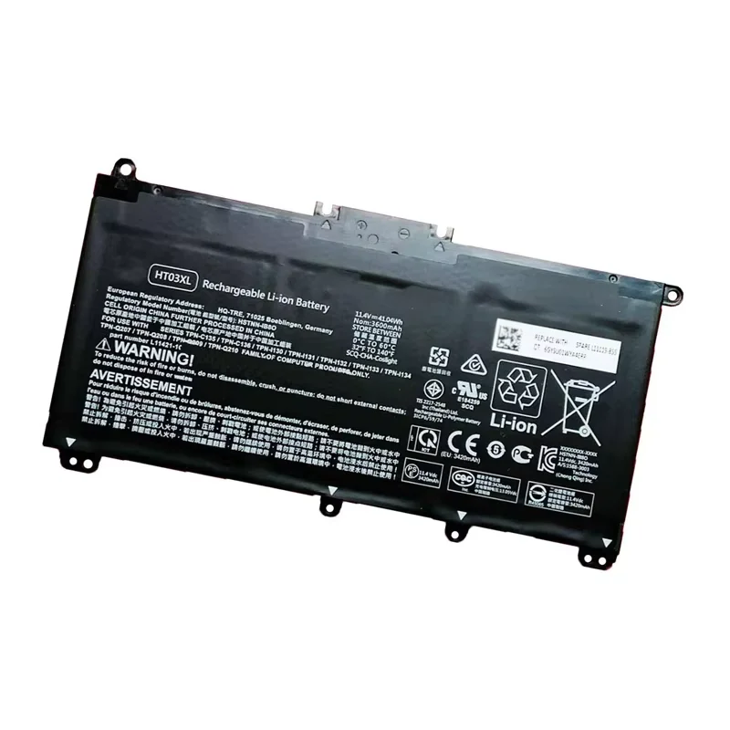 Nueva batería para portátil HT03XL para la serie Pavilion 14-CE/15-CS/15-DA/250 G7/255 G7, 11,55 V, 41,04 Wh/3600 mAh, recargable de iones de litio