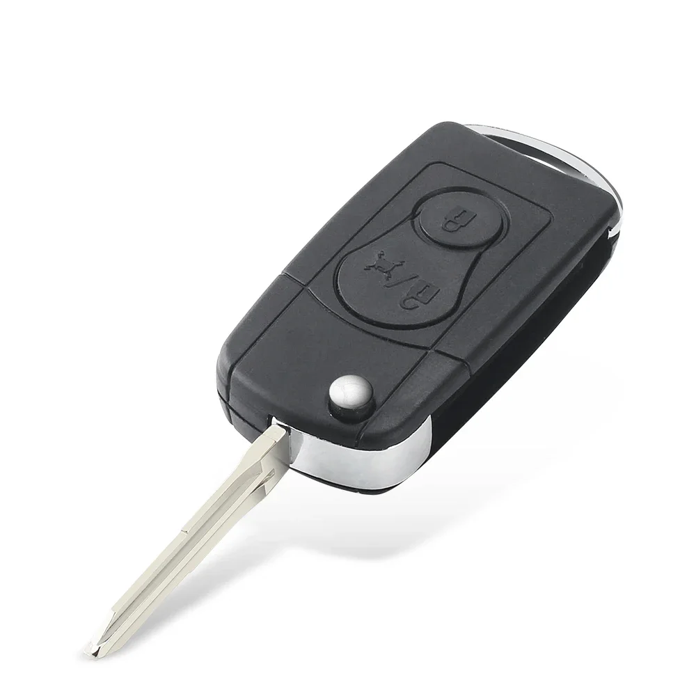 KEYYOU 2 Buttons Modified Flip Folding Car Key Case For SsangYong Actyon Kyron Rexton Key Case Blank Uncut Blade