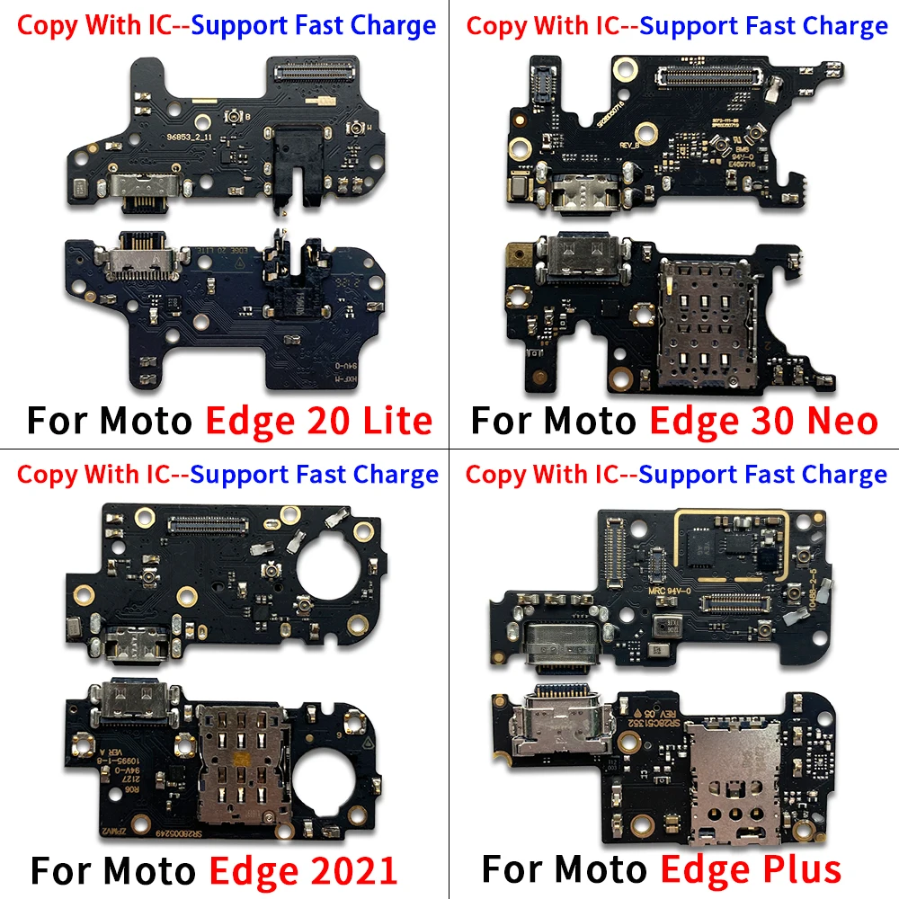 10 Pcs USB Charging Port Dock Charger Plug Connector Board Flex Cable For Moto Edge 20 Lite Pro Edge 30 Fusion Neo S Pro 2021