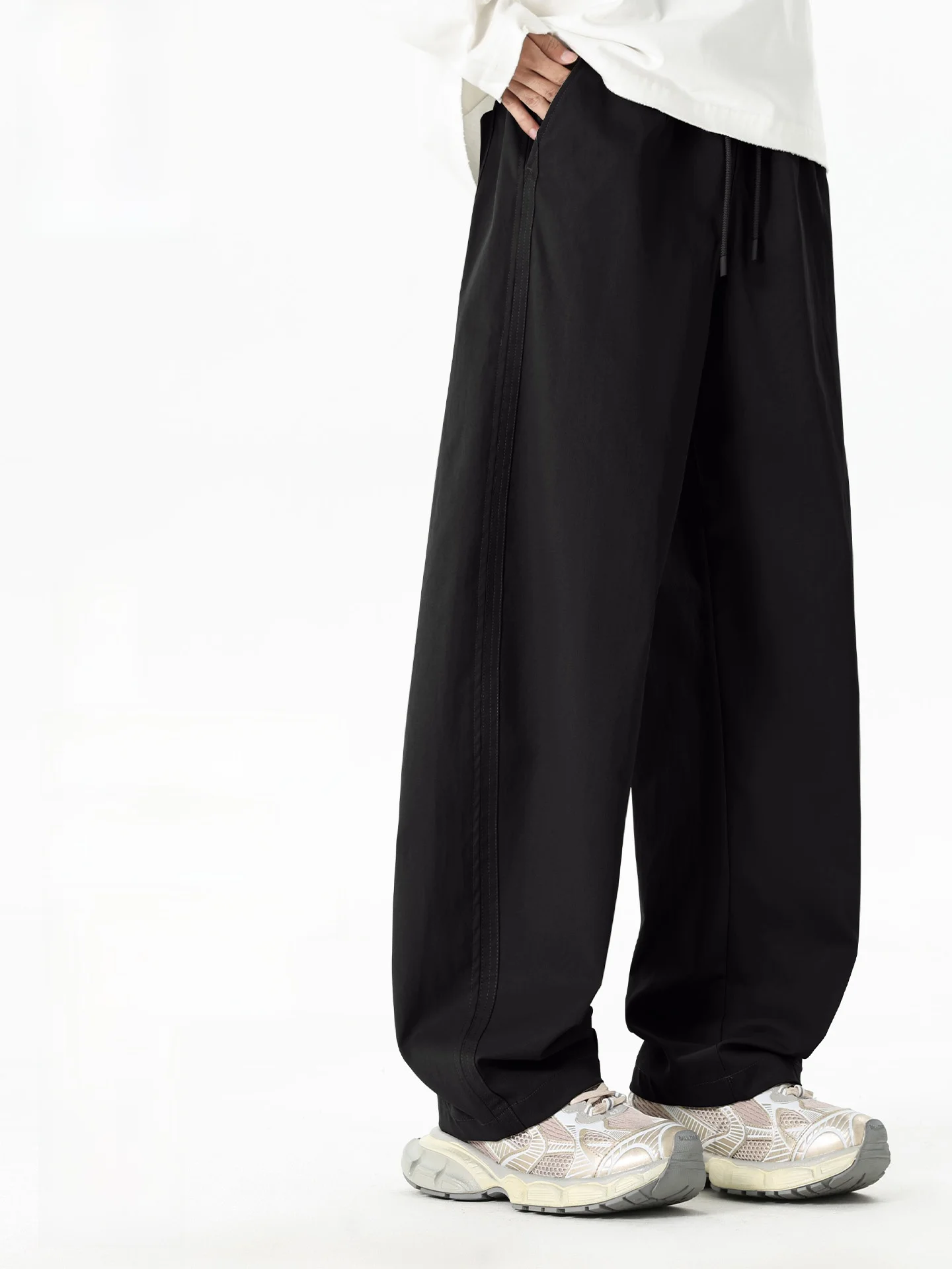 

Men's Fce Lined Straight Leg Pants Thi Warm Autumn Winter Casual Trousers American Sle Comfortable Long Pants