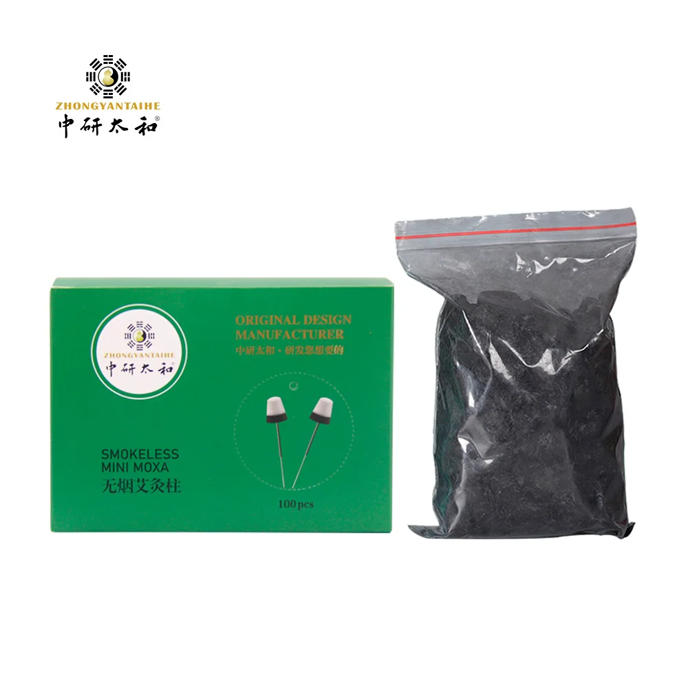 100 PCS Smokeless Massage Moxa Sticks Warm Healing Therapy Treatment ZHONGYAN TAIHE Moxa Wool Mini Smokeless Moxa Stick Massage